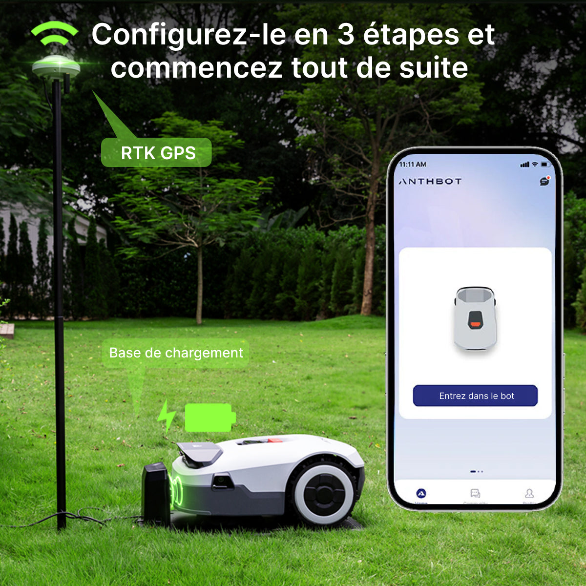 ANTHBOT Genie: Smart AI Robot Lawn Mower - No Wire